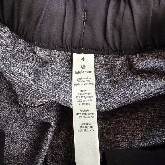Lululemon Womerns On The Fly Pant 28" Heathered Grey Black, Luxtreme, Size 4 - Picture 4 of 10